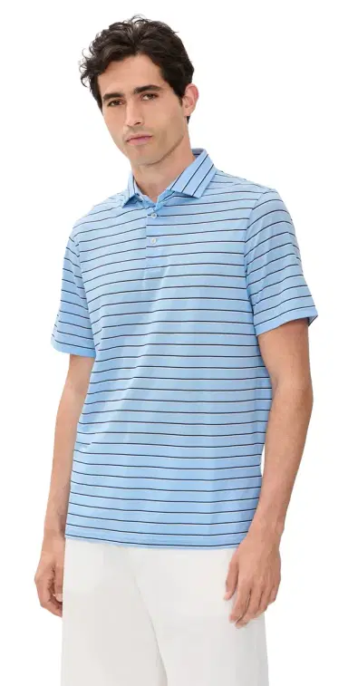 RLX Ralph Lauren Multi Stripe Tour Pique Polo Office Blue Multi | Thumbnail 1