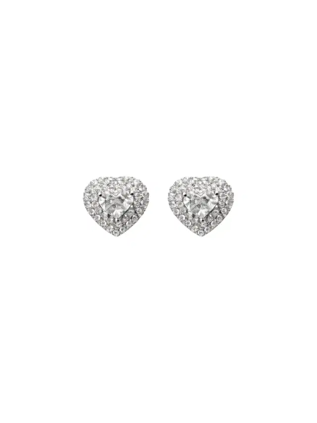 Wish Fine Jewelry 1.253ct Diamond 18K Gold Heart Stud Earrings