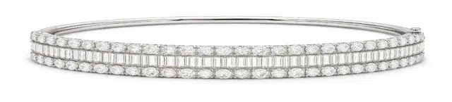 Wish Fine Jewelry 1.429ct Diamond 18K Gold Bangle Bracelet
