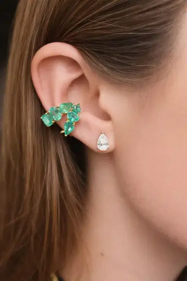 Wish Fine Jewelry 2.01ct Diamond 18K Gold Pear Stud Earrings | Thumbnail 2