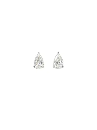 Wish Fine Jewelry 2.01ct Diamond 18K Gold Pear Stud Earrings | Thumbnail 1