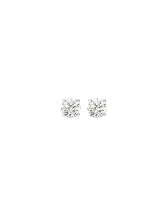 Wish Fine Jewelry 2.06ct Diamond 18K Gold Round Stud Earrings