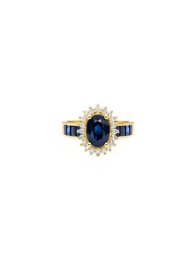 Wish Fine Jewelry 2.14ct Diamond Sapphire 14K Gold Halo Ring | Thumbnail 1 Wish Fine Jewelry 2.14ct Diamond Sapphire 14K Gold Halo Ring | Thumbnail 1