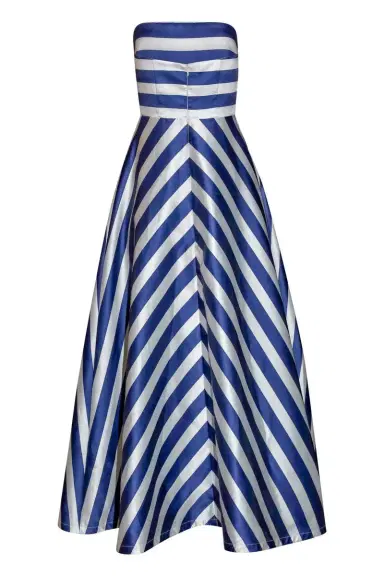 ASTON STUDIO Audrey Gown - Royal Stripe | Thumbnail 6