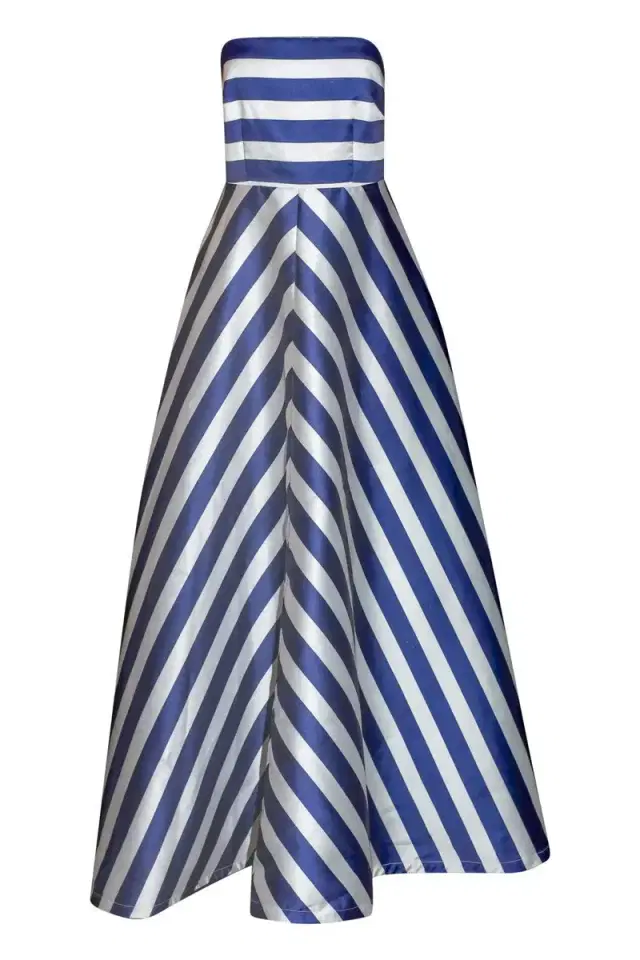 ASTON STUDIO Audrey Gown - Royal Stripe