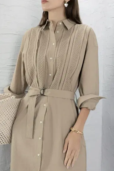 Brunello Cucinelli Belted Shirt Dress | Thumbnail 4