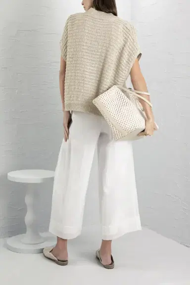 Brunello Cucinelli Bronze Zip Front Cardigan | Thumbnail 3
