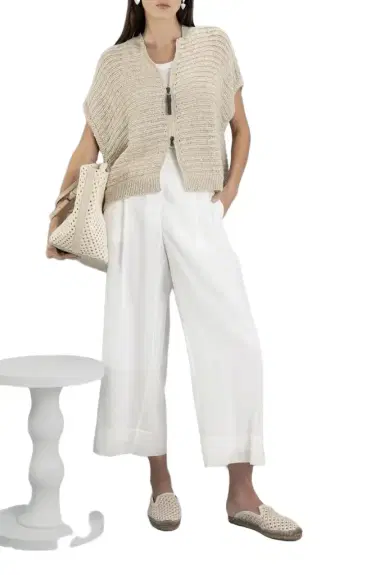 Brunello Cucinelli Bronze Zip Front Cardigan | Thumbnail 1