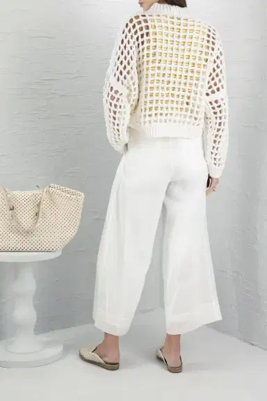 Brunello Cucinelli Essential Net Button Cardigan | Thumbnail 3
