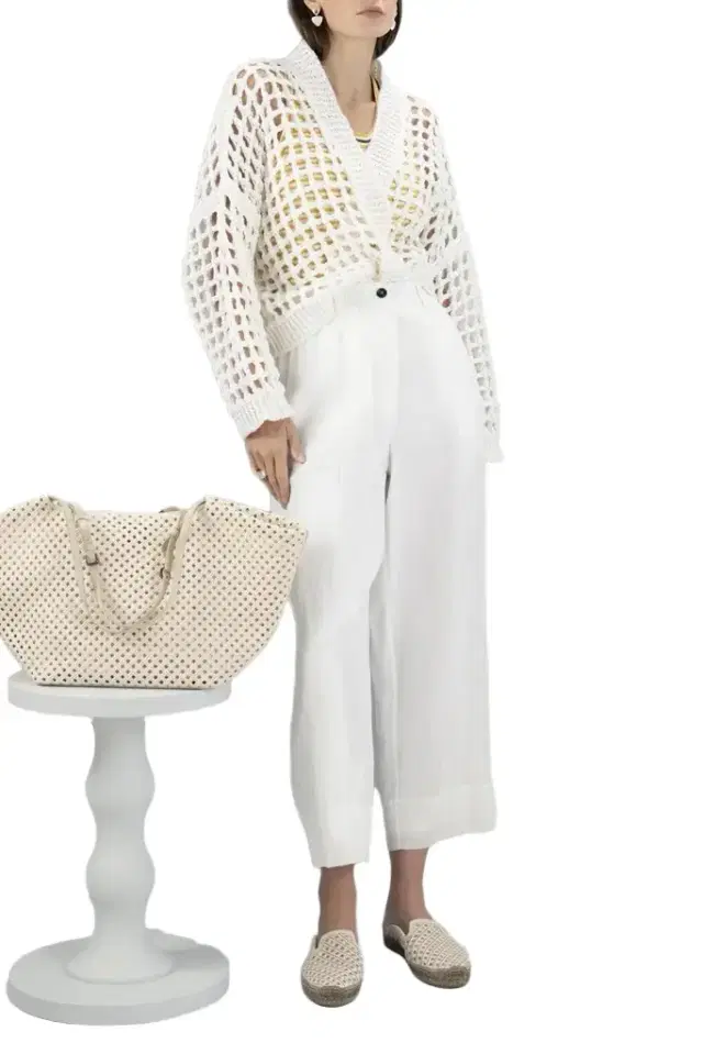 Essential Net Button Cardigan