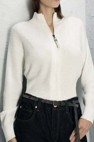 Brunello Cucinelli Full Zip Rib Cardigan | Thumbnail 2
