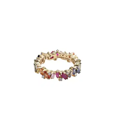 Suzanne Kalan Rainbow Frenzy 18kt gold, diamond and sapphire ring | Thumbnail 1 Suzanne Kalan Rainbow Frenzy 18kt gold, diamond and sapphire ring | Thumbnail 1