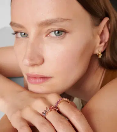 Suzanne Kalan 18kt rose gold ring with sapphires | Thumbnail 3