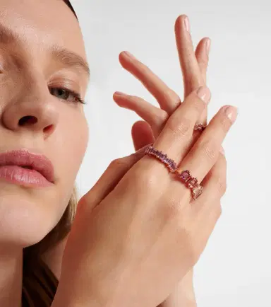 Suzanne Kalan 18kt rose gold ring with sapphires | Thumbnail 4