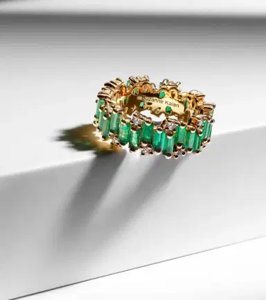 Suzanne Kalan 18kt gold ring with emeralds | Thumbnail 2 Suzanne Kalan 18kt gold ring with emeralds | Thumbnail 2