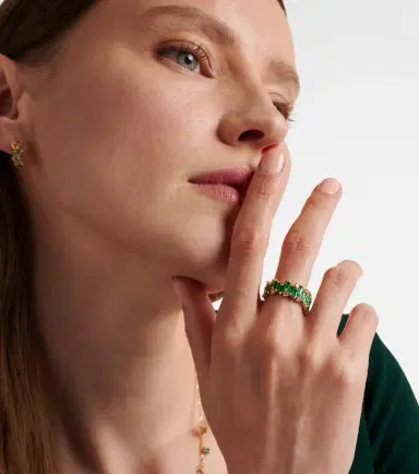 Suzanne Kalan 18kt gold ring with emeralds | Thumbnail 4 Suzanne Kalan 18kt gold ring with emeralds | Thumbnail 4