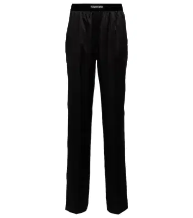 Tom Ford High-rise silk-blend satin pants | Thumbnail 1 Tom Ford High-rise silk-blend satin pants | Thumbnail 1
