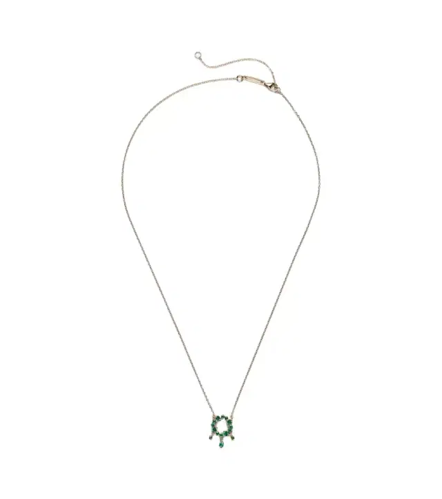Suzanne Kalan 18kt gold necklace with emeralds