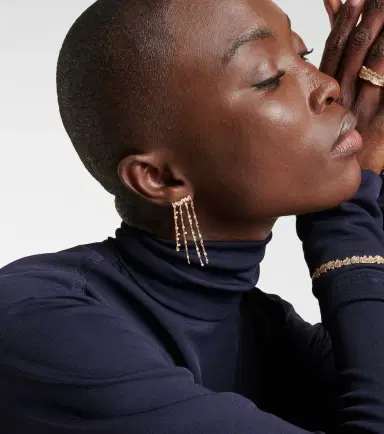 Suzanne Kalan 18kt gold fringe earrings with diamonds | Thumbnail 3