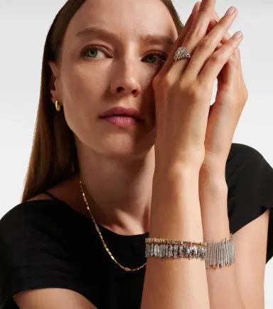 Suzanne Kalan Classic Milli 18kt white gold bangle with diamonds | Thumbnail 4 Suzanne Kalan Classic Milli 18kt white gold bangle with diamonds | Thumbnail 4