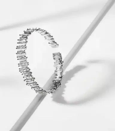 Suzanne Kalan Classic Milli 18kt white gold bangle with diamonds | Thumbnail 5 Suzanne Kalan Classic Milli 18kt white gold bangle with diamonds | Thumbnail 5