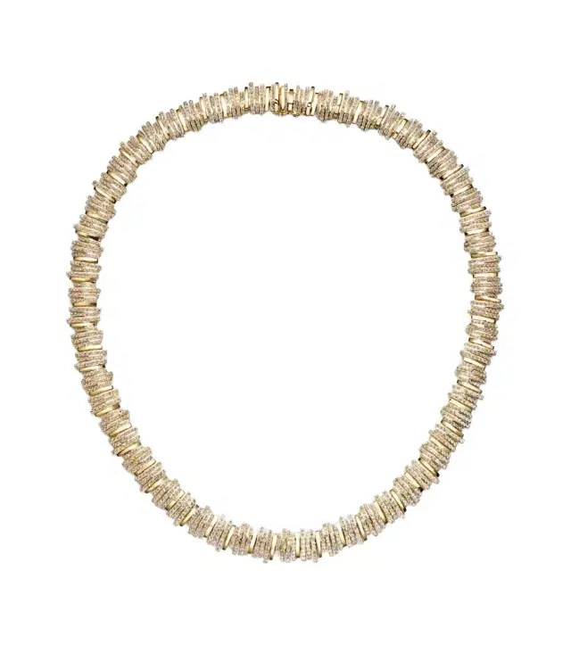 Classic 18kt gold necklace with diamonds