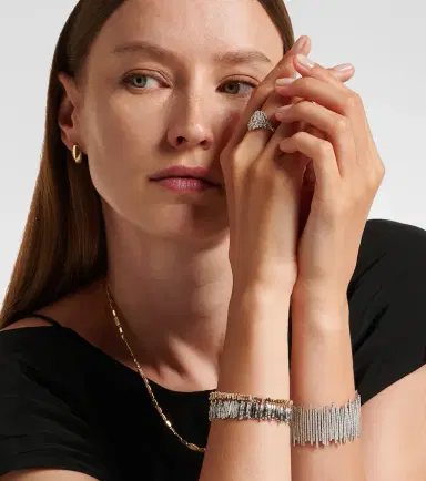 Suzanne Kalan Classic 18kt gold bangle with diamonds | Thumbnail 4