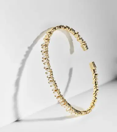 Suzanne Kalan Classic 18kt gold bangle with diamonds | Thumbnail 5
