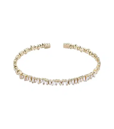 Suzanne Kalan Classic 18kt gold bangle with diamonds | Thumbnail 1