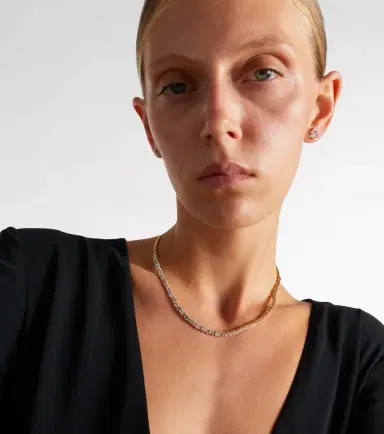 Suzanne Kalan 18kt gold tennis necklace with diamonds | Thumbnail 6 Suzanne Kalan 18kt gold tennis necklace with diamonds | Thumbnail 6