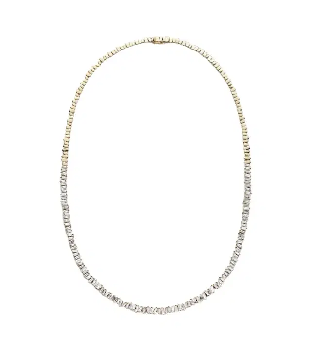 Suzanne Kalan 18kt gold tennis necklace with diamonds