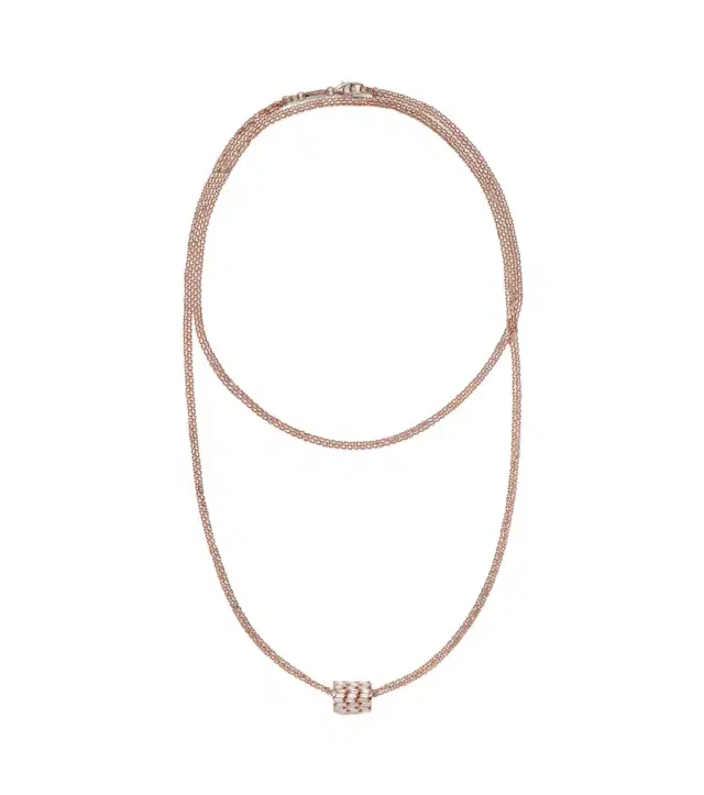 Roundel 18kt rose gold necklace with diamonds