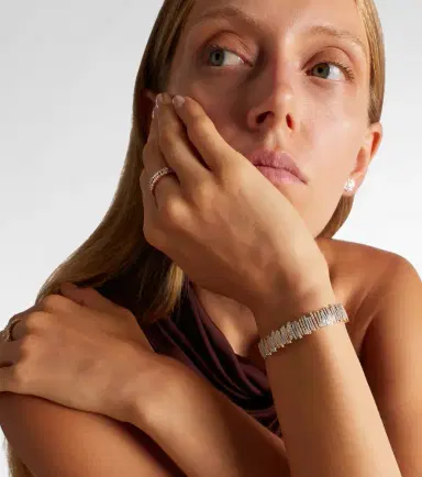 Suzanne Kalan Classic Milli 18kt yellow, rose, and white gold bangle with diamonds | Thumbnail 3 Suzanne Kalan Classic Milli 18kt yellow, rose, and white gold bangle with diamonds | Thumbnail 3