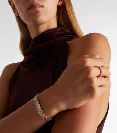 Suzanne Kalan Classic Milli 18kt yellow, rose, and white gold bangle with diamonds | Thumbnail 4 Suzanne Kalan Classic Milli 18kt yellow, rose, and white gold bangle with diamonds | Thumbnail 4