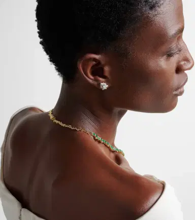 Suzanne Kalan Bold Burst 18kt gold tennis necklace with emeralds and diamonds | Thumbnail 4 Suzanne Kalan Bold Burst 18kt gold tennis necklace with emeralds and diamonds | Thumbnail 4
