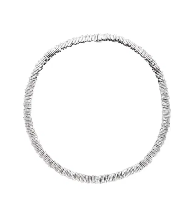 Suzanne Kalan Classic 18kt white gold tennis necklace with diamonds