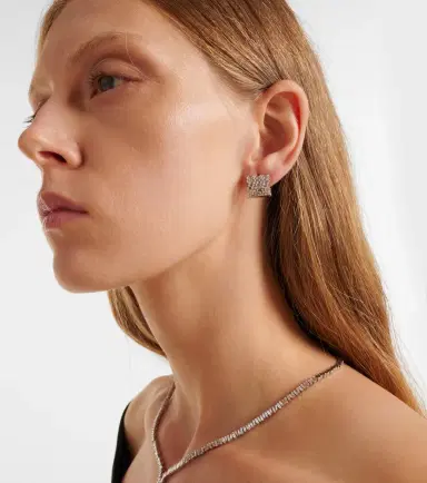 Suzanne Kalan Rondelle 18kt white gold earrings with diamonds | Thumbnail 2 Suzanne Kalan Rondelle 18kt white gold earrings with diamonds | Thumbnail 2
