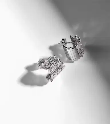 Suzanne Kalan Rondelle 18kt white gold earrings with diamonds | Thumbnail 5 Suzanne Kalan Rondelle 18kt white gold earrings with diamonds | Thumbnail 5