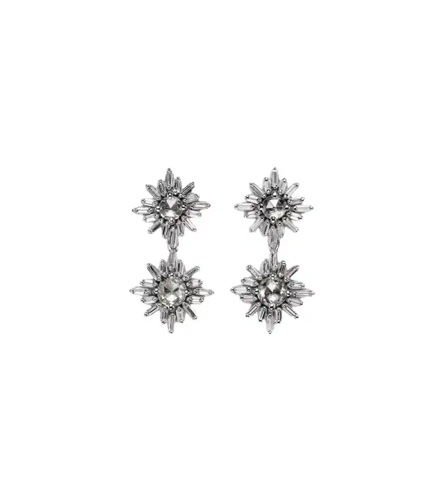 18kt white gold drop earrings with diamonds