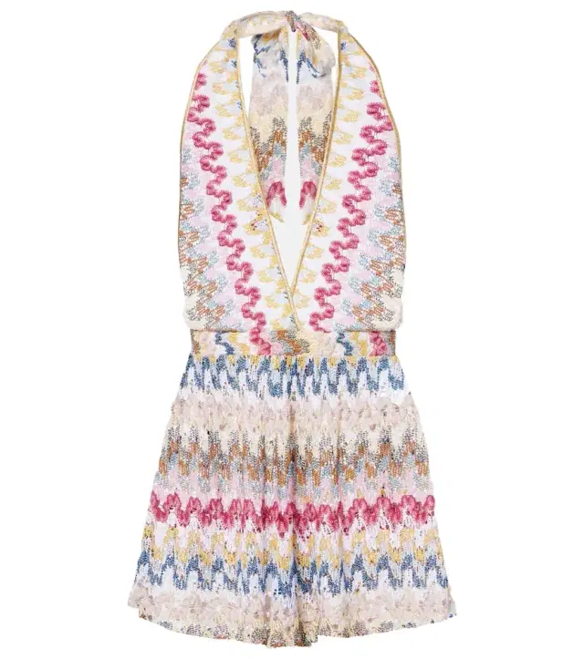 Zigzag lamé romper
