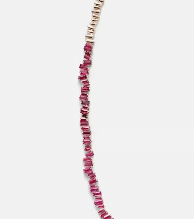 Suzanne Kalan Bold 18kt rose gold tennis necklace with pink sapphires and diamonds | Thumbnail 2 Suzanne Kalan Bold 18kt rose gold tennis necklace with pink sapphires and diamonds | Thumbnail 2