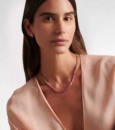 Suzanne Kalan Bold 18kt rose gold tennis necklace with pink sapphires and diamonds | Thumbnail 5 Suzanne Kalan Bold 18kt rose gold tennis necklace with pink sapphires and diamonds | Thumbnail 5
