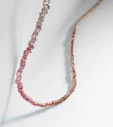 Suzanne Kalan Bold 18kt rose gold tennis necklace with pink sapphires and diamonds | Thumbnail 6 Suzanne Kalan Bold 18kt rose gold tennis necklace with pink sapphires and diamonds | Thumbnail 6