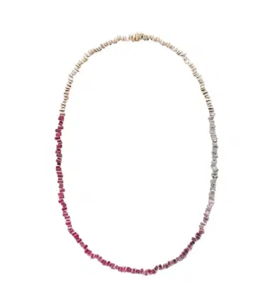 Suzanne Kalan Bold 18kt rose gold tennis necklace with pink sapphires and diamonds | Thumbnail 1 Suzanne Kalan Bold 18kt rose gold tennis necklace with pink sapphires and diamonds | Thumbnail 1