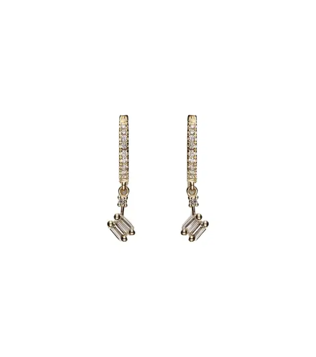 Suzanne Kalan 18kt gold drop earrings with diamonds