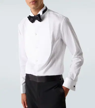 Giorgio Armani Cotton poplin tuxedo shirt | Thumbnail 6