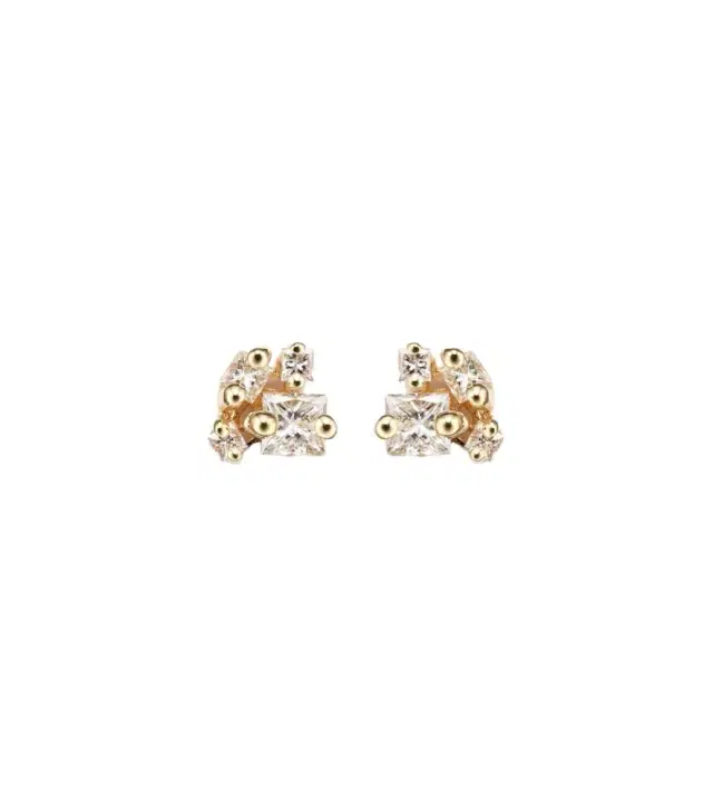 Suzanne Kalan 18kt gold earrings with diamonds