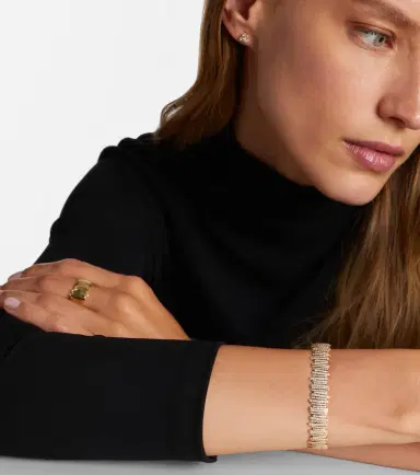 Suzanne Kalan Classic Medium 18kt gold cuff bracelet with diamonds | Thumbnail 4 Suzanne Kalan Classic Medium 18kt gold cuff bracelet with diamonds | Thumbnail 4