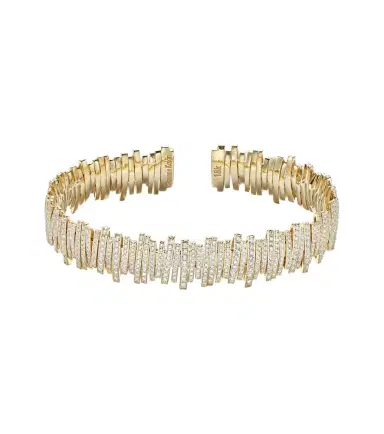 Suzanne Kalan Classic Medium 18kt gold cuff bracelet with diamonds | Thumbnail 1 Suzanne Kalan Classic Medium 18kt gold cuff bracelet with diamonds | Thumbnail 1