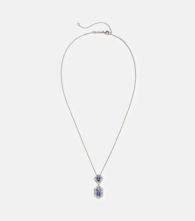 18kt gold pendant necklace with sapphires and diamonds